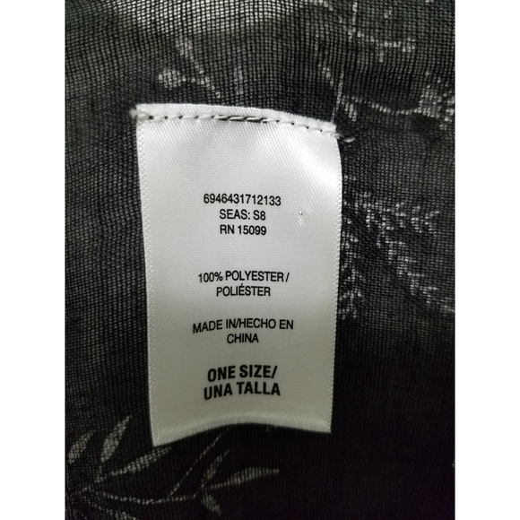 Cover Up Swim Wraps Raw Hem Black White Contrast Trims / Prints One Size - Picture 5 of 6